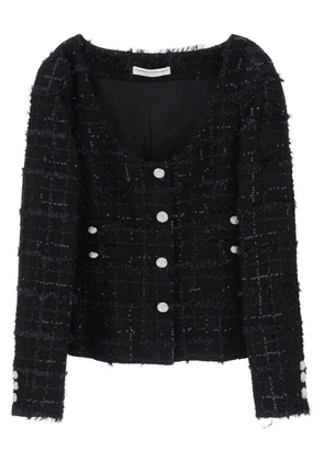 Alessandra Rich Sequin Checked Tweed Jacket