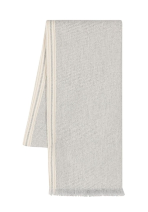 Eleventy diagonal-stripe cashmere scarf - Grey