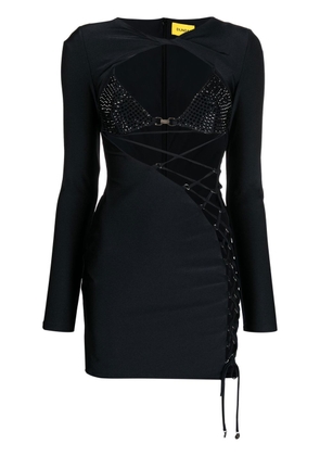 Dundas lace-up mini dress - Black