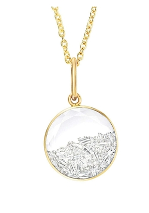 Moritz Glik 18kt yellow gold round diamond shaker pendant necklace - Pink