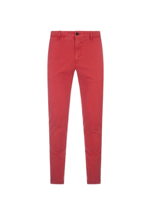 Incotex Red Stretch Gabardine Slim Fit Trousers