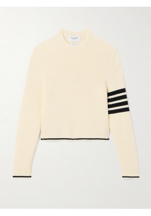 Thom Browne - Ribbed Cable-knit Wool Sweater - White - IT36,IT38,IT40,IT42,IT44,IT46,IT48