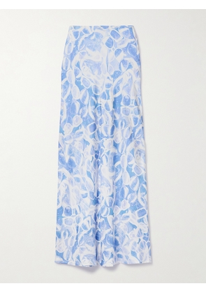 Stella McCartney - Printed Silk-twill Maxi Skirt - Blue - IT34,IT36,IT38,IT40,IT42,IT44,IT46,IT48,IT50