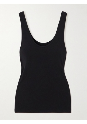 Another Tomorrow - Stretch Lyocell And Cotton-blend Jersey Tank Top - Black - x small,small,medium,large,x large