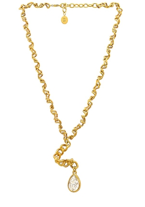 Sterling King Warp Chain Pendant Necklace in Metallic Gold.