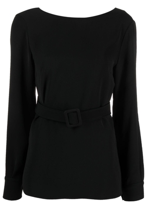 P.A.R.O.S.H. belted long-sleeved blouse - Black