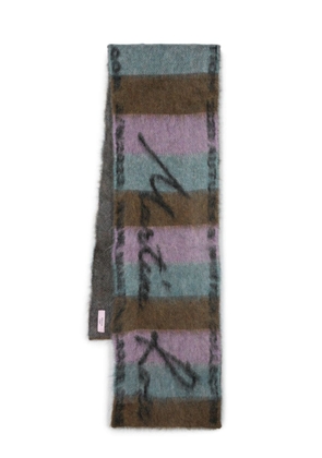 Martine Rose logo stripe-print scarf - Green