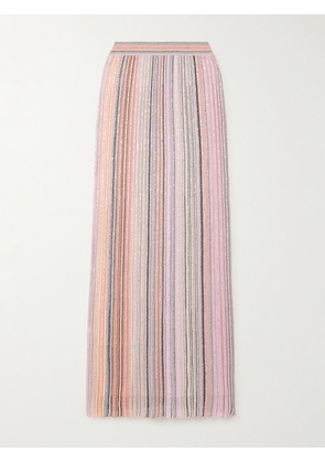 Missoni - Striped Sequin-embellished Metallic Crochet-knit Maxi Skirt - Multi - IT36,IT38,IT40,IT42,IT44,IT46,IT48,IT50