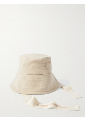 Ruslan Baginskiy - Grosgrain-trimmed Cotton-canvas Bucket Hat - Off-white - XS,S,M