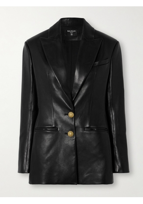 Balmain - Embellished Leather Blazer - Black - FR34,FR36,FR38,FR40,FR42,FR44,FR46