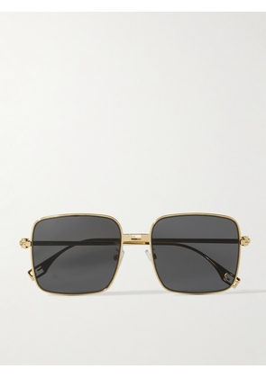 Fendi - Baguette Square-frame Gold-tone Sunglasses - One size