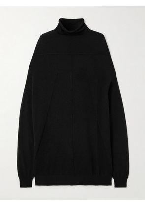 Rick Owens - Crater Knitted Wool Turtleneck Sweater - Black - small,medium