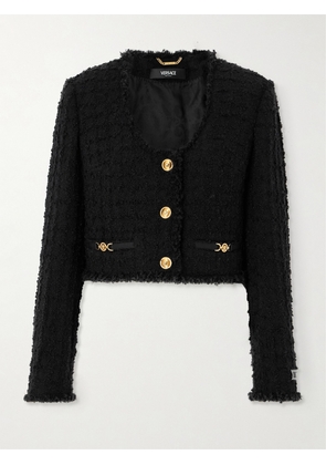 Versace - Cropped Wool-blend Tweed Jacket - Black - IT36,IT38,IT40,IT42,IT44,IT46