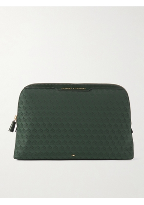 Anya Hindmarch - Lotions & Potions Leather-trimmed Econyl®-jacquard Pouch - Green - One size