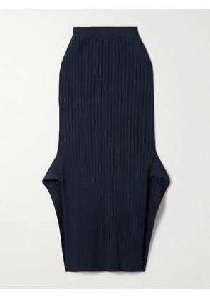 Stella McCartney - Ribbed-knit Midi Skirt - Blue - xx small,x small,small,medium,large,x large