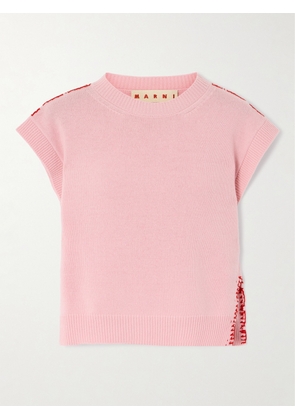 Marni - Embroidered Wool And Cashmere-blend Vest - Pink - IT36,IT38,IT40,IT42,IT44,IT46,IT48