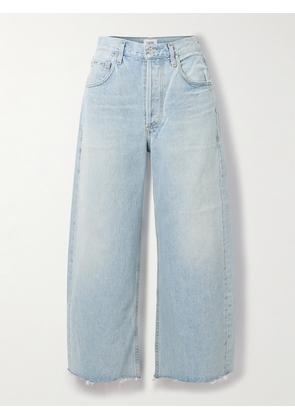 Citizens of Humanity - Ayla Cropped Frayed High-rise Wide-leg Jeans - Blue - 23,24,25,26,27,28,29,30,31,32,33