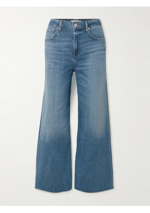 Citizens of Humanity - Lyra Frayed Cropped High-rise Wide-leg Jeans - Blue - 23,24,25,26,27,28,29,30,31,32,33