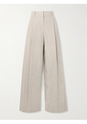 Brunello Cucinelli - Pleated Linen Wide-leg Pants - Neutrals - IT38,IT40,IT42,IT44,IT46