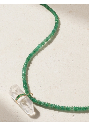 JIA JIA - 14-karat Gold, Emerald And Quartz Necklace - Green - One size