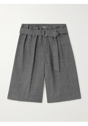Brunello Cucinelli - Belted Cotton And Wool-blend Twill Shorts - Gray - IT40,IT42,IT44,IT46