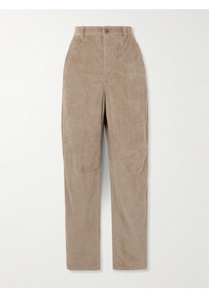 Brunello Cucinelli - Striped Cotton-blend Corduroy Straight-leg Pants - Brown - IT38,IT40,IT42,IT44,IT46,IT48
