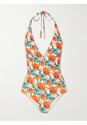 La DoubleJ - + Orlebar Brown Floral-print Halterneck Swimsuit - Multi - xx small,x small,small,medium,large,x large,xx large