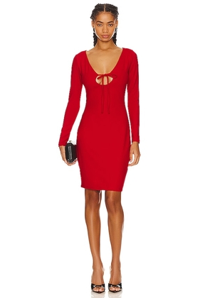 Susana Monaco Circle Tie Midi Dress in Red. Size S, XL, XS.
