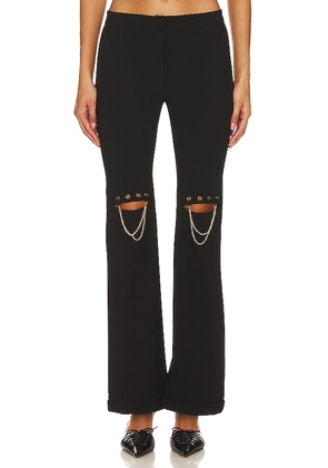 Zemeta Slit Knee Chain Pants in Black. Size M, S, XS.