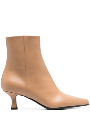 3juin 65mm pointed-toe leather boots - Brown