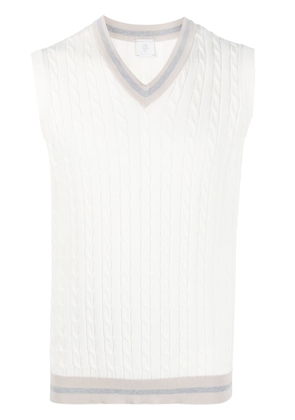 Eleventy riibbed-knit cotton vest - White