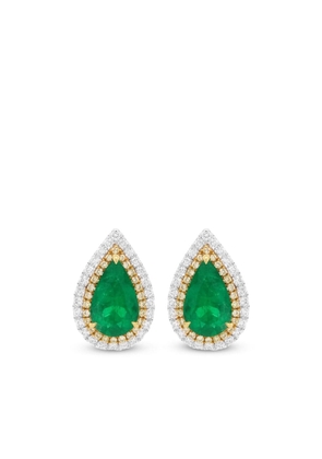 HYT Jewelry 18kt gold emerald and diamond stud earrings - Silver