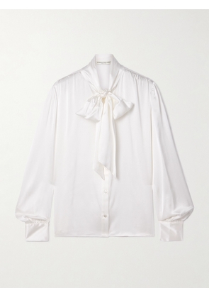 Alessandra Rich - Pussy-bow Silk-satin Shirt - White - IT36,IT38,IT40,IT42,IT44,IT46
