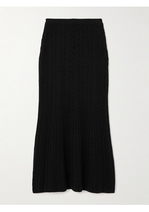 Alessandra Rich - Cable-knit Wool Midi Skirt - Black - IT36,IT38,IT40,IT42,IT44,IT46