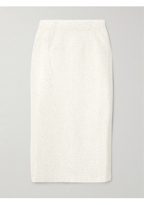 Alessandra Rich - Sequin-embellished Tweed Midi Skirt - White - IT36,IT38,IT40,IT42,IT44
