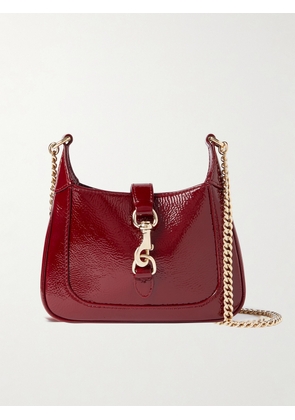 Gucci - Jackie Notte Mini Crinkled Patent-leather Shoulder Bag - Red - One size
