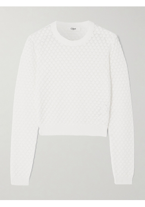 Chloé - Cropped Cotton Sweater - White - x small,small,medium,large