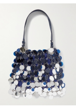 Rabanne - Sparkle Leather-trimmed Pailette-embellished Faille Tote - Blue - One size