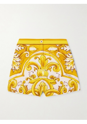 Dolce & Gabbana - Printed Cotton-poplin Shorts - Yellow - IT36,IT38,IT40,IT42,IT44,IT46,IT48,IT50