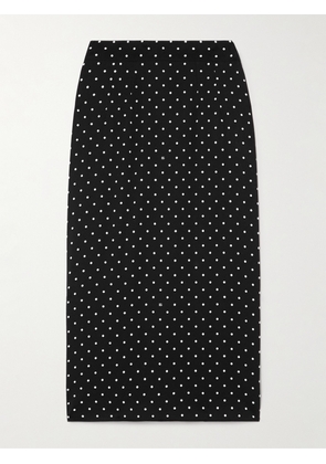 Dolce & Gabbana - Printed Polka-dot Stretch-silk Midi Skirt - Black - IT38,IT40,IT42,IT44,IT48