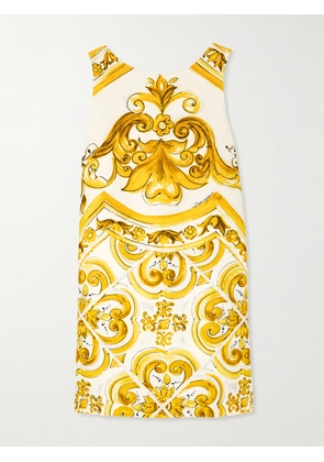 Dolce & Gabbana - Printed Brocade Mini Dress - Yellow - IT36,IT38,IT40,IT42,IT44,IT46,IT48,IT50