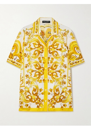Dolce & Gabbana - Floral-print Silk-twill Shirt - Yellow - IT36,IT38,IT40,IT42,IT44,IT46,IT48,IT50