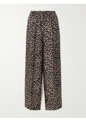 Max Mara - Ghinea Leopard-print Silk Wide-leg Pants - Neutrals - UK 8,UK 10,UK 12