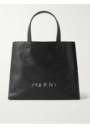 Marni - Museo Embroidered Textured-leather Tote Bag - Black - One size