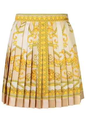 Versace Barocco Beige Silk Skirt