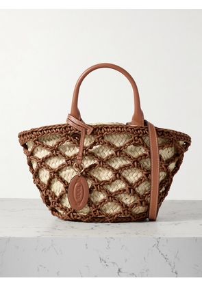 Tod's - Woven Leather And Raffia Tote - Brown - One size
