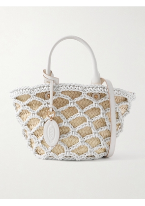Tod's - Woven Leather And Raffia Tote - White - One size