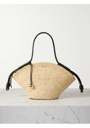 Loewe - Paseo Small Leather-trimmed Raffia Tote - Neutrals - One size