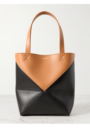 Loewe - Puzzle Fold Mini Convertible Two-tone Leather Tote - Brown - One size