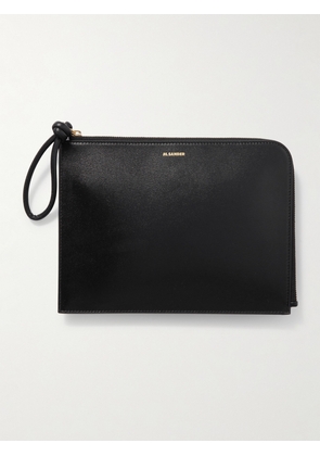 Jil Sander - Giro Envelope Leather Clutch - Black - One size
